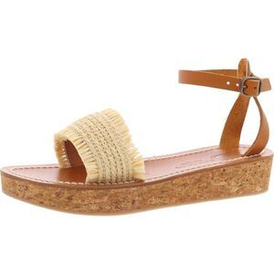 K. Jacques Womens Atribis Tan Fringe Man Made Ankle Strap New